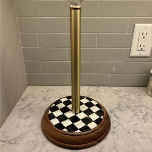 Mackenzie-Childs Courtly Check Wood Paper Towel Holder